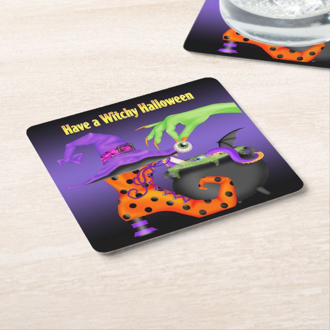 Witchy Halloween Papper Underlägg (Vinklad)