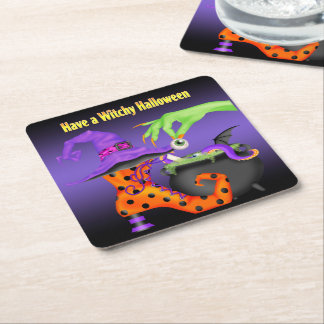 Witchy Halloween Papper Underlägg Kvadrat