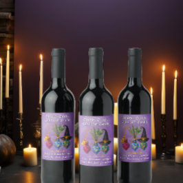 Witchy Halloween Potion Cocktail Party Vinflaska Etikett