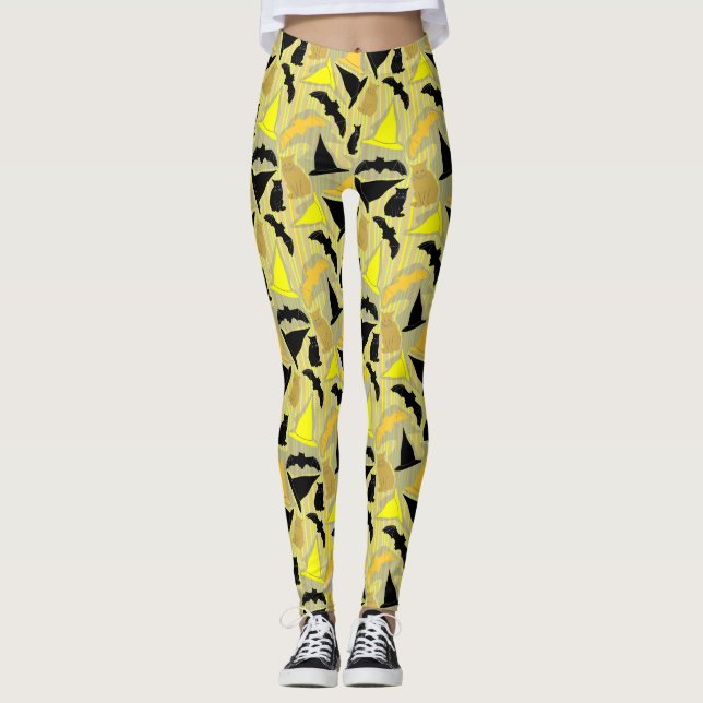 Witchy Halloween Rand Leggings (Framsida)
