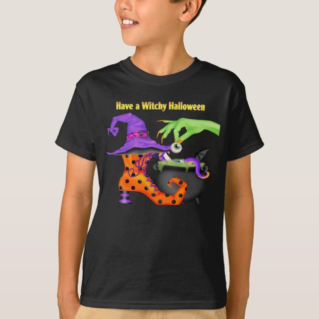 Witchy Halloween T-tröja Tee (Framsida)