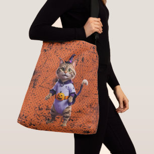 Witchy Halloween Tabby Axelväska