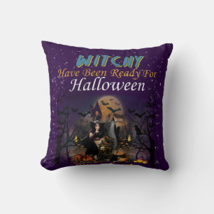 Witchy har varit Redo för Halloween Kudde
