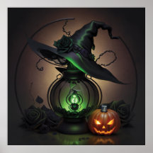 Witchy Hat Lantern och Pumpkin