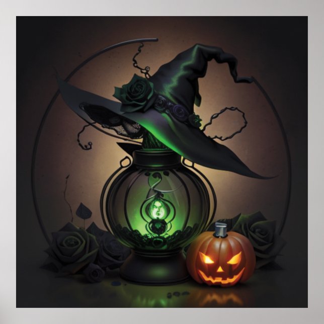 Witchy Hat Lantern och Pumpkin Poster (Framsidan)