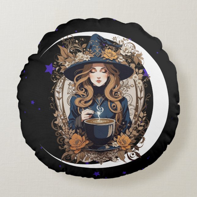 Witchy Kitchen Rund Kudde (Framsidan)