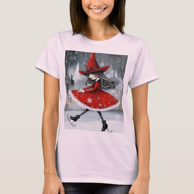 Witchy Little jul T Shirt (Framsida)