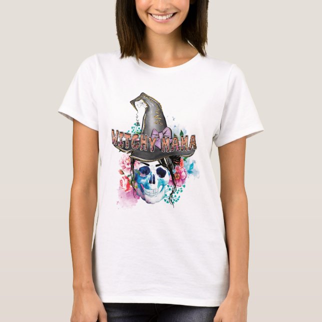 Witchy Mamma, Halloween Witch Magic Witchy T Shirt (Framsida)