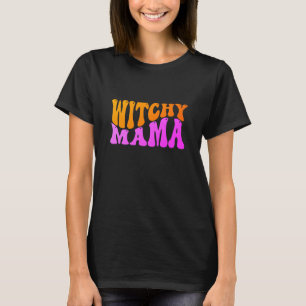 Witchy Mamma Orange & Rosa, på Black T Shirt