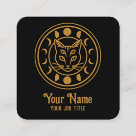 Witchy Måne Phases Cat Fyrkantigt Visitkort