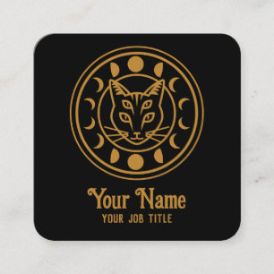 Witchy Måne Phases Cat Fyrkantigt Visitkort