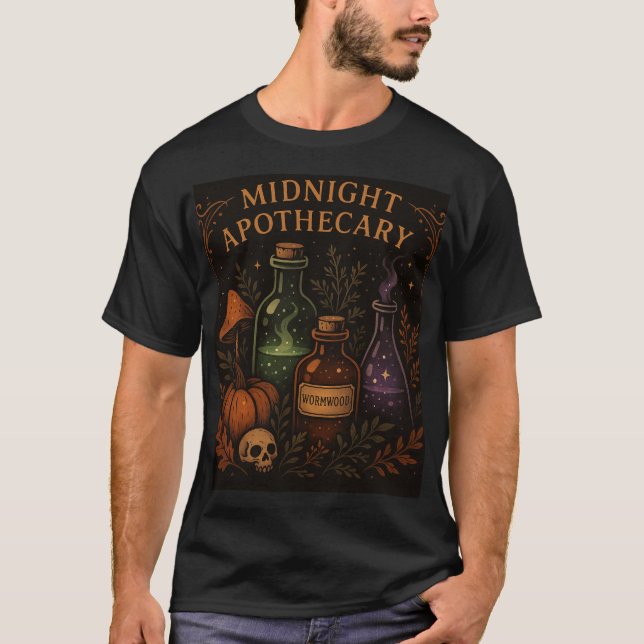 Witchy Midnight Apothecary Shirt - Potion & Herb S T (Framsida)