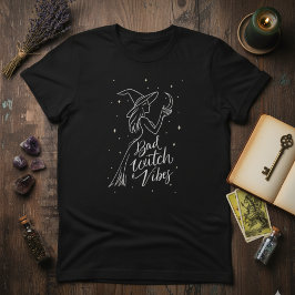 Witchy Minimal — Bad Witch Vibes Modern Line Art T Shirt