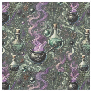 Witchy Mönster-Cauldron and Potion Design Tyg