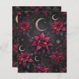 Witchy Mörk Måne Poinsettia Scrapbook Papper