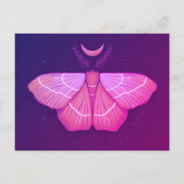 Witchy Moth - Lila Magic Butterfly Fantasy Vykort