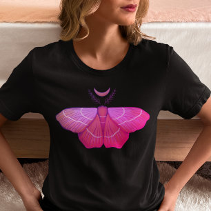 Witchy Moth Måne Lila Magic Butterfly T Shirt