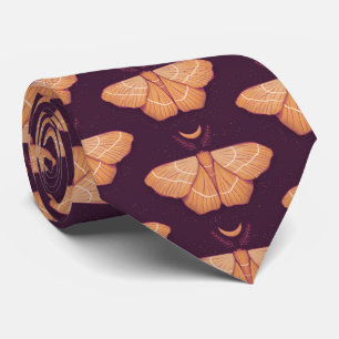 Witchy Moth Måne Lila Magic Insekt Cottagecore Slips