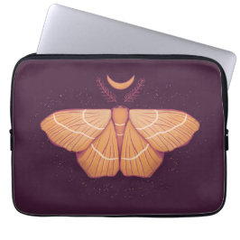 Witchy Moth Måne Lila Magic Insekt Laptop Fodral