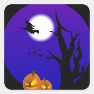 Witchy Nite Fyrkantigt Klistermärke