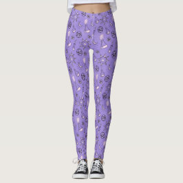 Witchy Occult Symbols Mönster - Mystical Magic Leggings