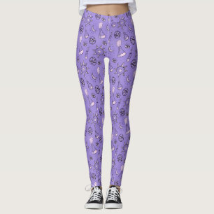 Witchy Occult Symbols Mönster - Mystical Magic Leggings