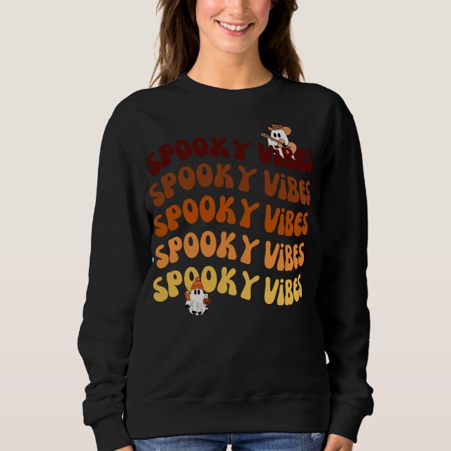 Witchy oktober Vibes Halloween Tee (Framsida)