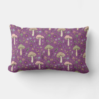 Witchy Plum Purple Fungi Seamless Pattern Gift Lumbarkudde
