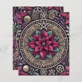 Witchy Poinsettia Mandala Blommigt Scrapbook Pappe