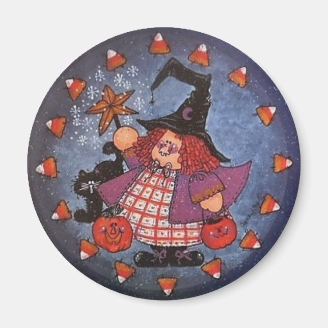 Witchy Poo Button Magnet (Framsidan)