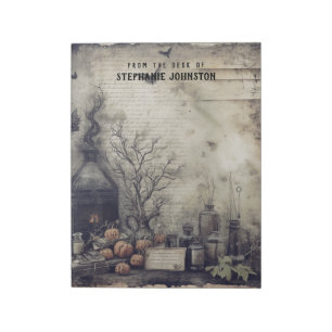 Witchy Potion Mörk Academia Aesthetic Pumpkin Vert Anteckningsblock