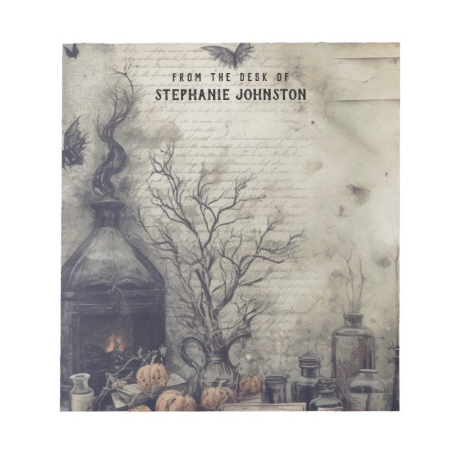 Witchy Potion Mörk Academia Aesthetic Pumpkins Anteckningsblock (Framsida)
