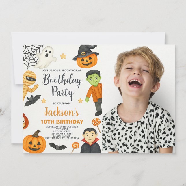 Witchy Roligt Kids Halloween Birthday-inbjudan Inbjudningar (Framsida)