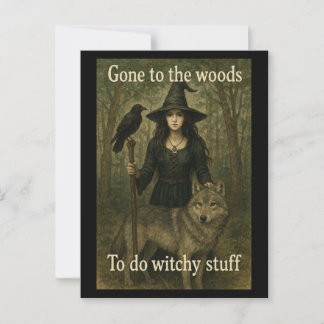 Witchy Saker Woodland Witch Postcard Vykort