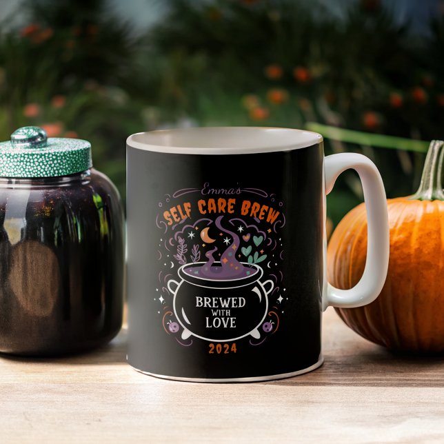 Witchy Self Care Brew: Anpassade Halloween Kaffemugg (Skapare uppladdad)