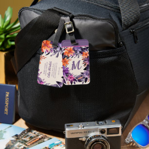 Witchy Shock rosa Lila Orange Lily Monogram Blommi Bagagebricka