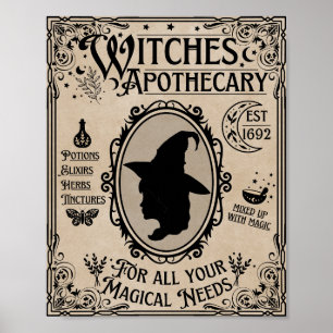Witchy Sign Halloween-tecken Poster
