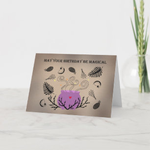 Witchy Spell Pegan Magic Mysterious Birthday Kort