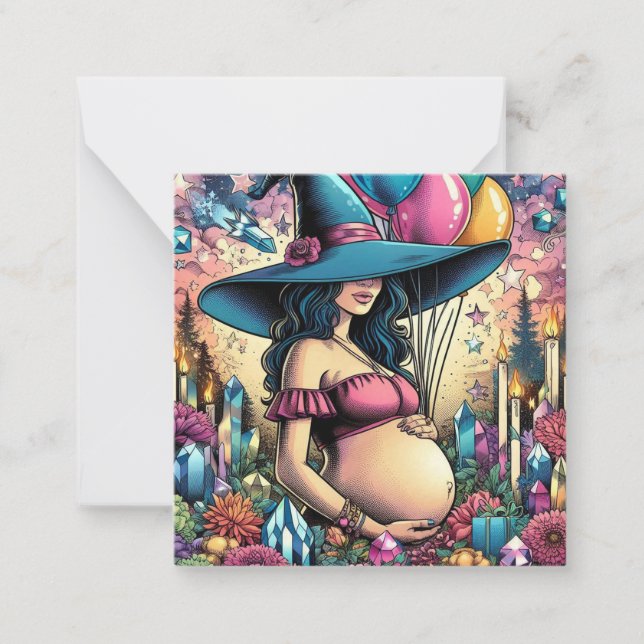 WItchy Vibes | Baby | Gravid | Mamma Anteckningskort (Framsida)