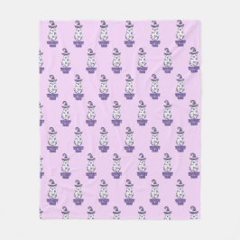 "Witchy Vibes" Halloween Witch Ghost Lila Fleecefilt