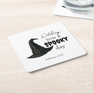 Witchy Vibes - Spooky & Snyggt Underlägg Papper Kvadrat