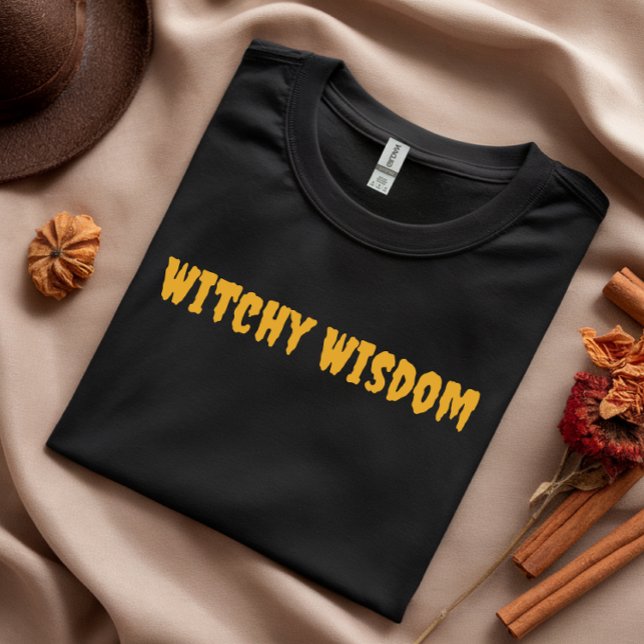 Witchy Wisdom halloween orange typografi T Shirt (Skapare uppladdad)