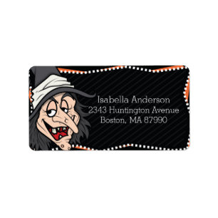 Witchy Witch Halloween-adressetikett Adressetikett