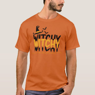 Witchy Witchy Mamma Witch Hat Halloween Theme T Shirt