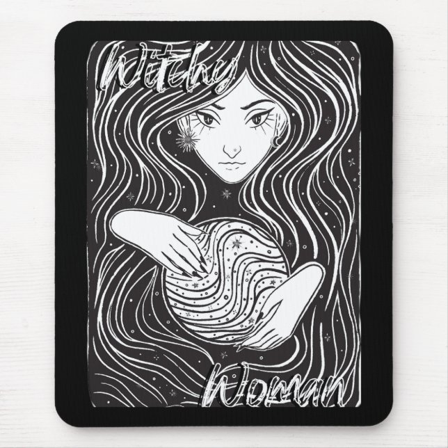 Witchy Woman Artistic Black and White Musmatta (Framsidan)