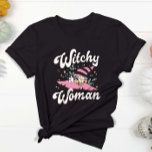 Witchy Woman Funny Rosa Witch Halloween T Shirt<br><div class="desc">Hämta redo för en spooktaculär Halloween med vår "Witchy Woman" t-shirt! Den här roligten och den här häxkonturen är perfekt för Halloween fest. Förbered din inre häxa och visa upp din fantastiska stil med den här förhäxningsgarantin. Vare sig du brygger potioner eller kastar spådomar, är den här skjortan en must-have...</div>