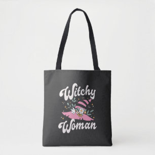 Witchy Woman Funny Rosa Witch Halloween Tygkasse