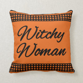 Witchy Woman Halloween Pillow Kudde