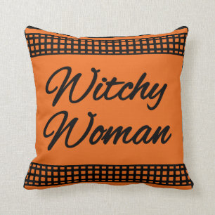 Witchy Woman Halloween Pillow Kudde