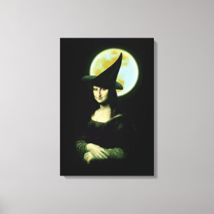 Witchy Woman Mona Lisa Halloween Canvastryck